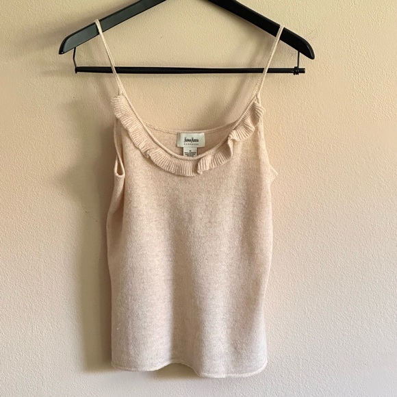 Neiman Marcus Cashmere Ruffle Cami - Picture 2 of 6